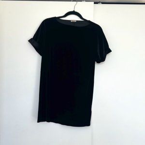 Urban Outfitters Black Velvet Shift Dress, size XS